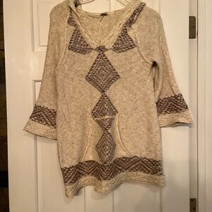 Vintage Free People Cream Knit Beach pullover